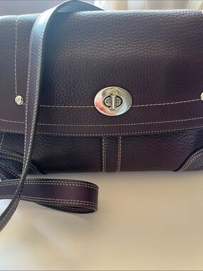 Coach Hamilton Crossbody Bag in Burgundy with White Stitching